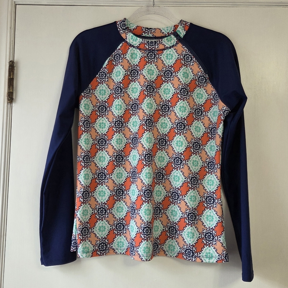 CABANA LIFE Zipper Rash Guard UPF Top Large